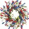 18-inch Patriotic Day Wreath for Front Door, Red, Blue, White Flowers Green Leaf Wreath for Indoors and Outdoors